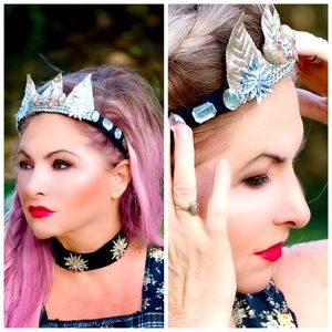 Sea maiden boho gypsy spell crystal crown headband